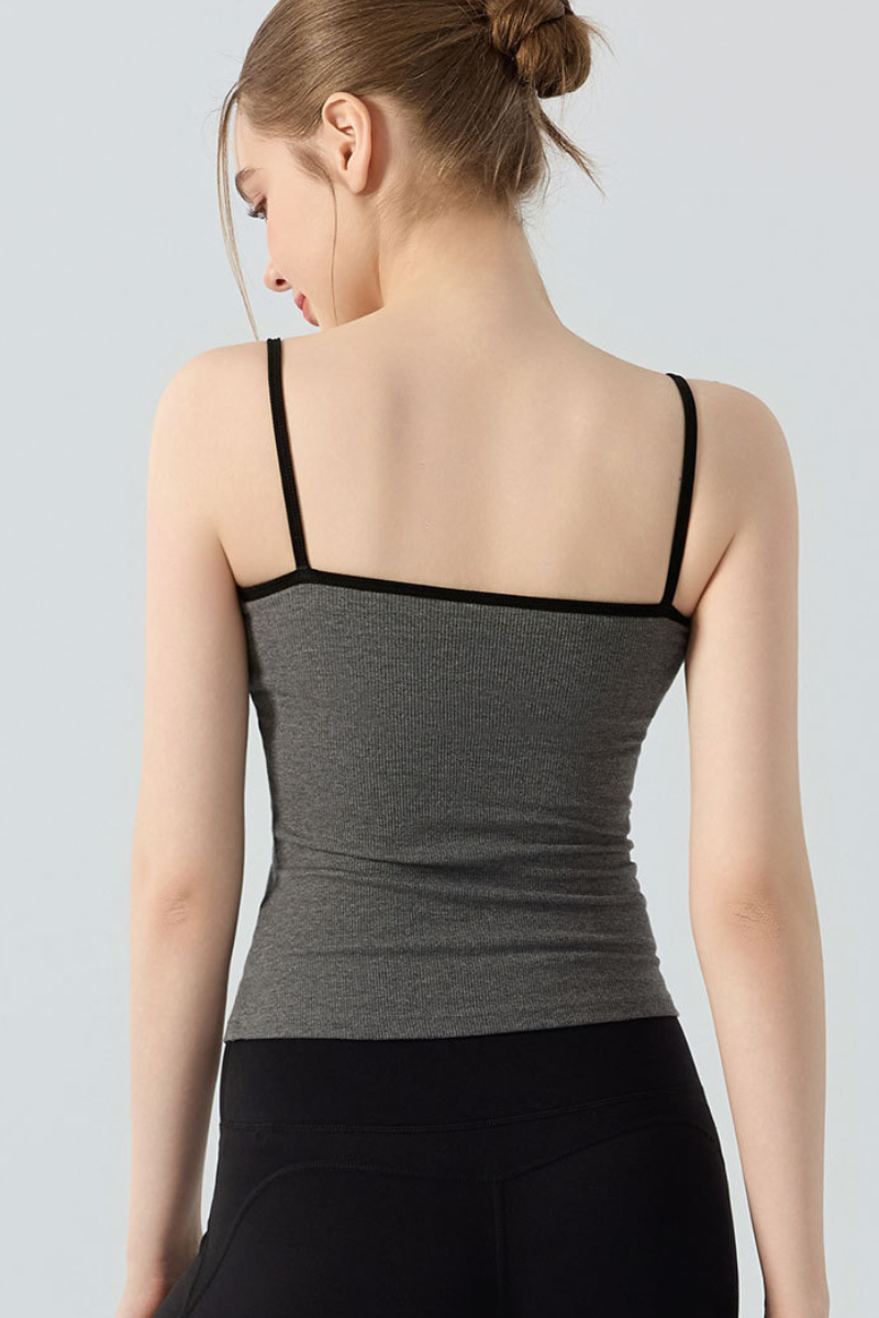 Women's Athletic Lace Contrast Thin Strap Slim Cami Top