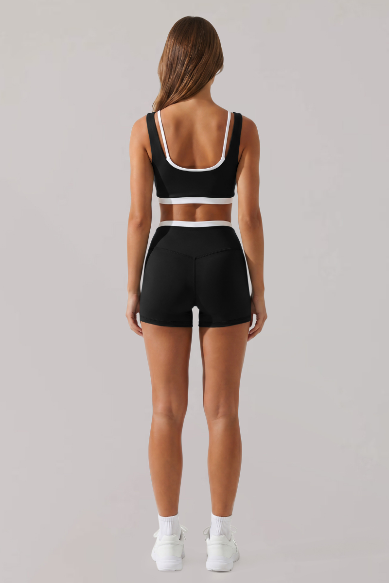 Women's Faux Two-Piece Bra And Shorts Sports Yoga Sets