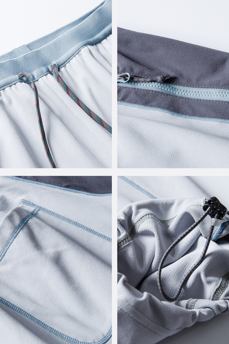 Unisex Drawstring Hem Waterproof Quick-Dry Curved Pants