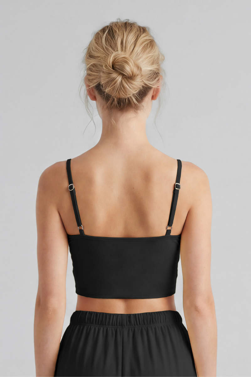 Women's Fake Two-Piece Cami Tank Top With Built-In Pads