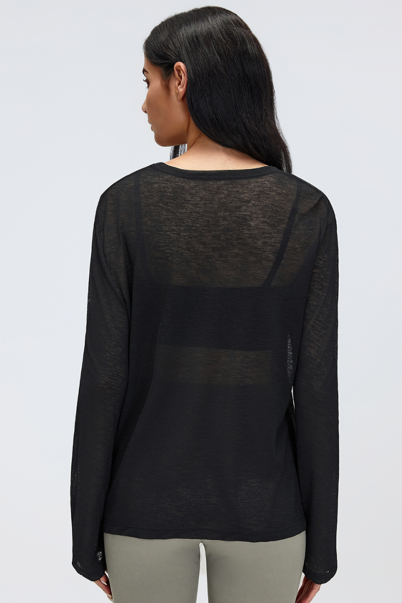 Women's 95g Ultra Light Button Placket Oversized Yoga Top