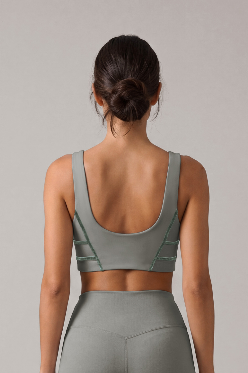 Women's Athletic Nude-Feel High Stretch Wide Straps Bra