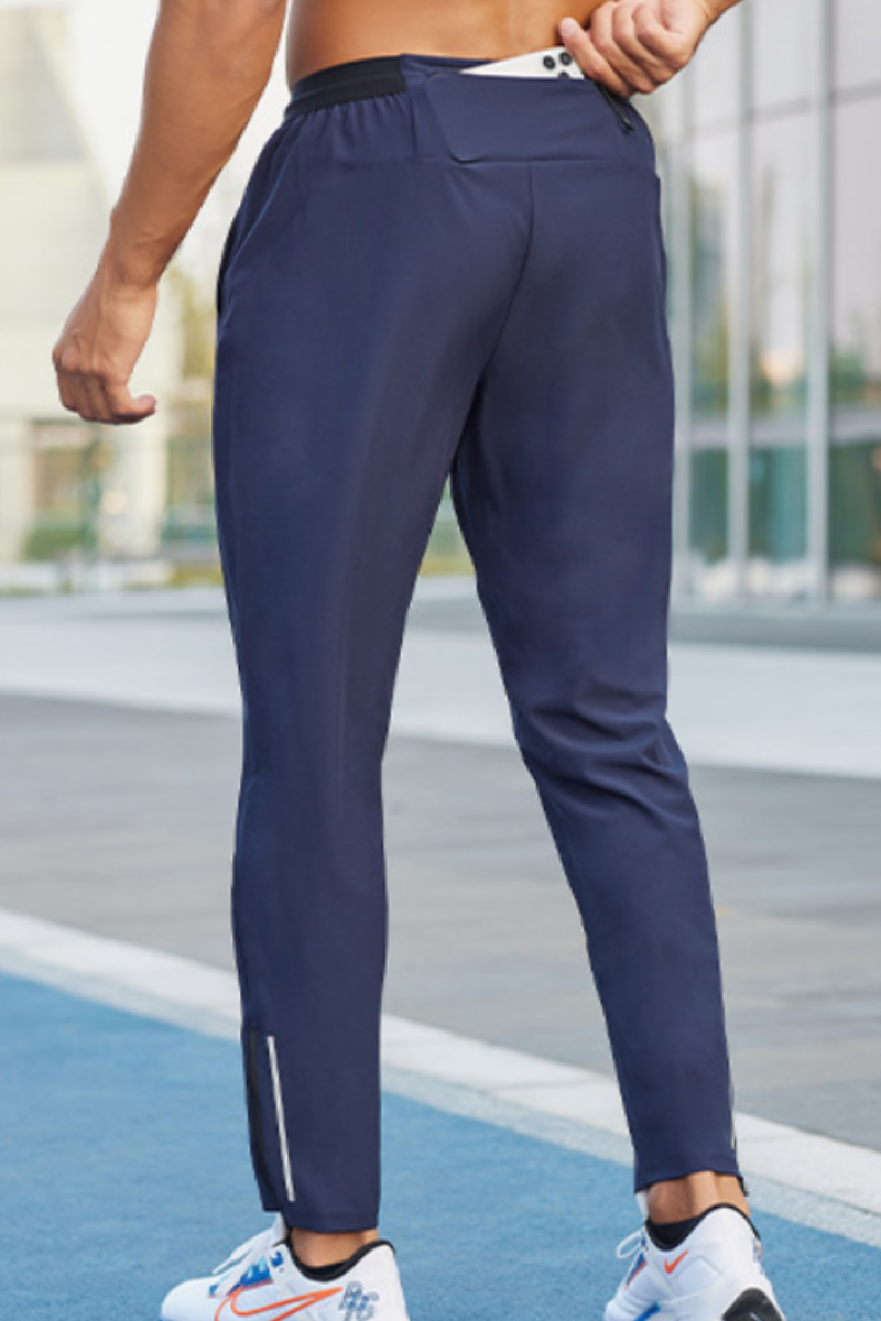 Men's Reflective Zip 9 Inch Quick Dry Running Athletic Pants