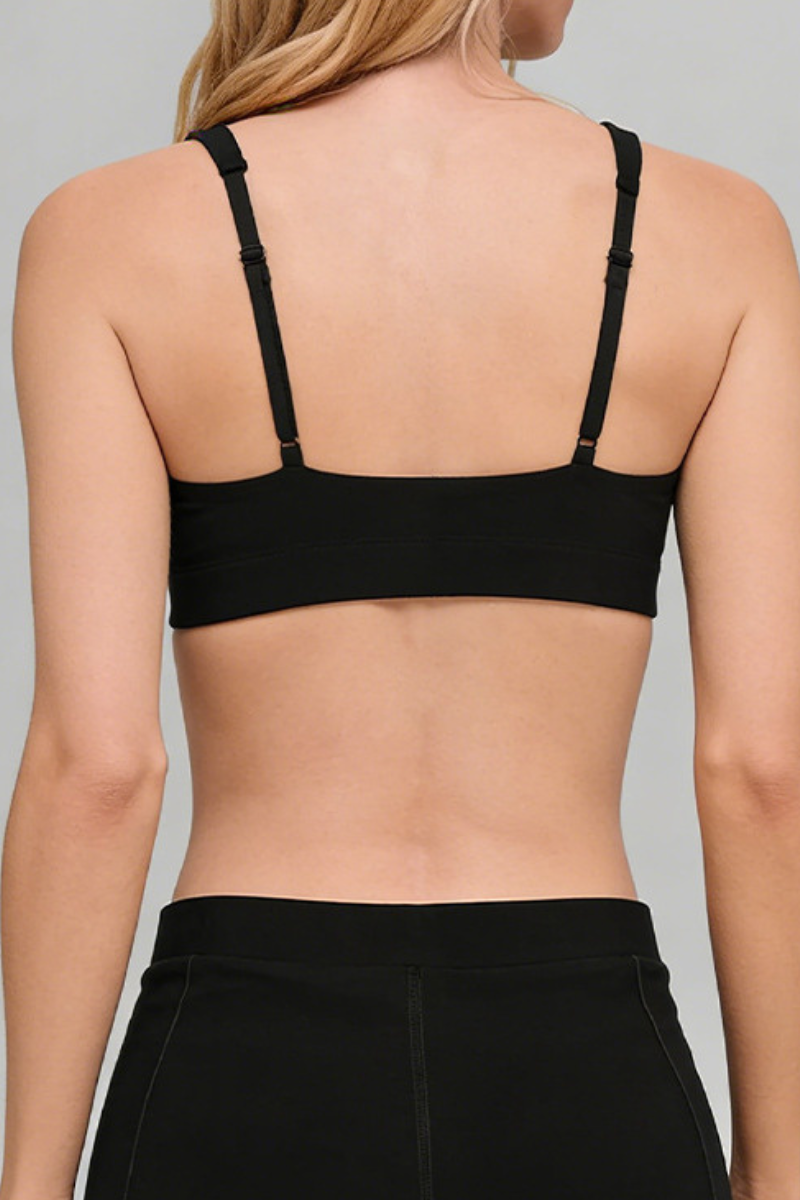 Women's Deep V-Neck Adjustable Strap Padded Sports Bra