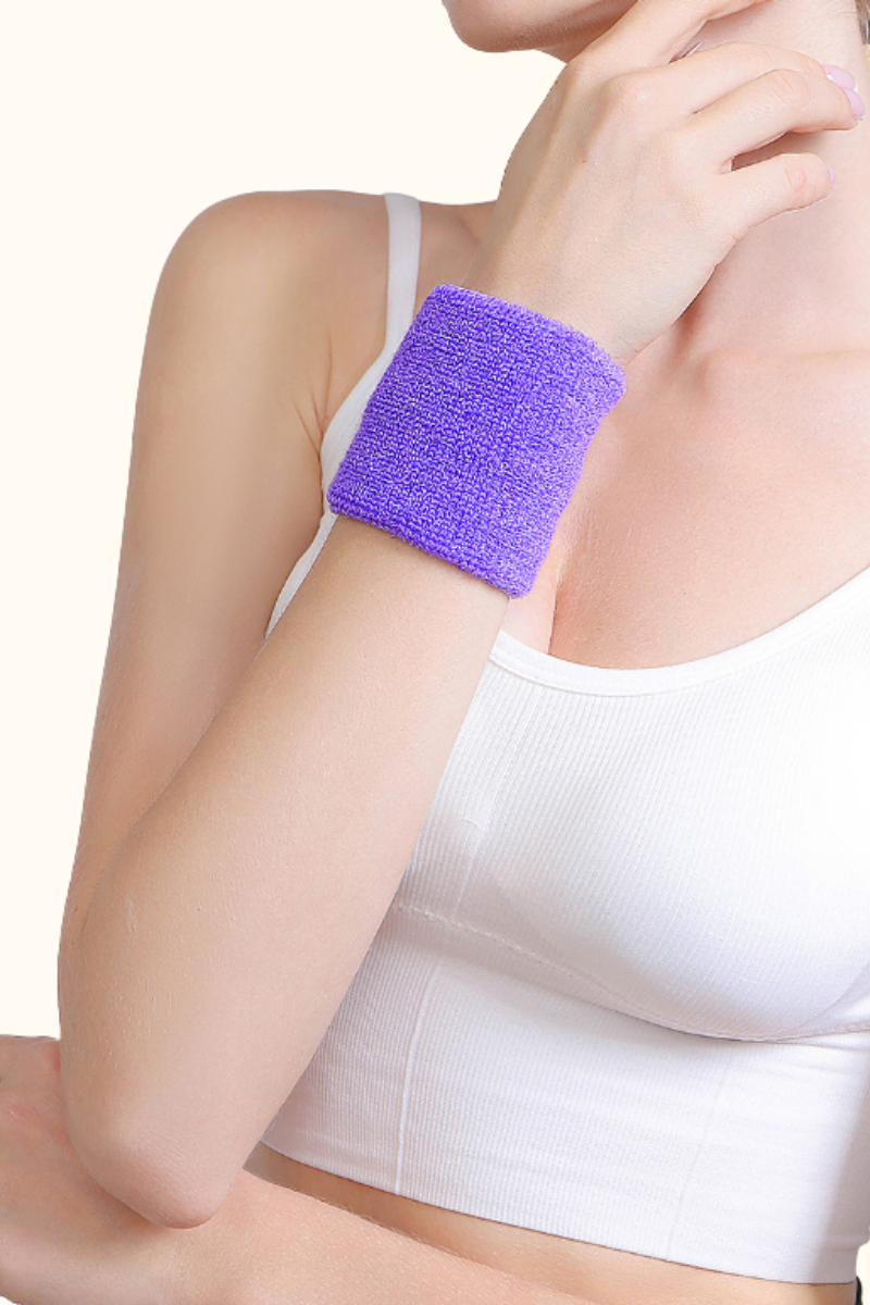 Sports Stretch Terry Cloth Solid Tennis Absorbent Wristbands