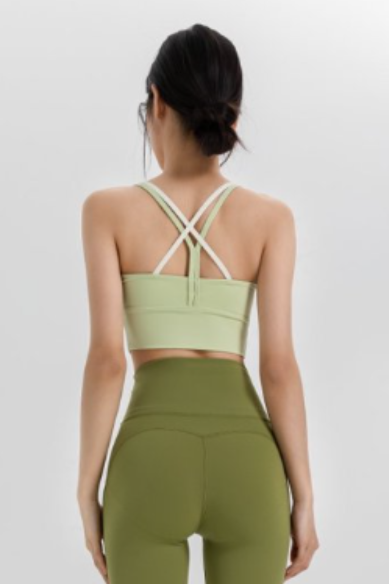 Women's Double Thin Strap Crisscross Back Cropped Tank Top