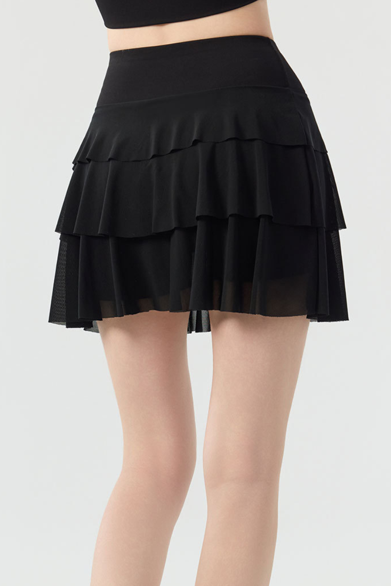 Women's Multi-Color Lightweight A-Line Tiered Sports Skort