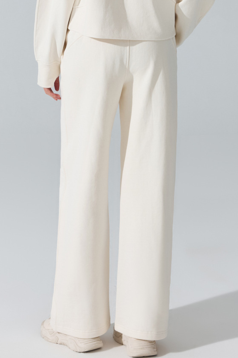 Women's Fleece-Lined Drawstring Straight-Leg Casual Pants