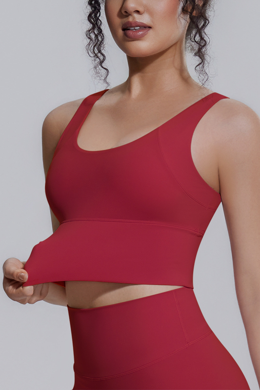 Women's Athletic V-back Wide Shoulder Straps Yoga Sports Bra