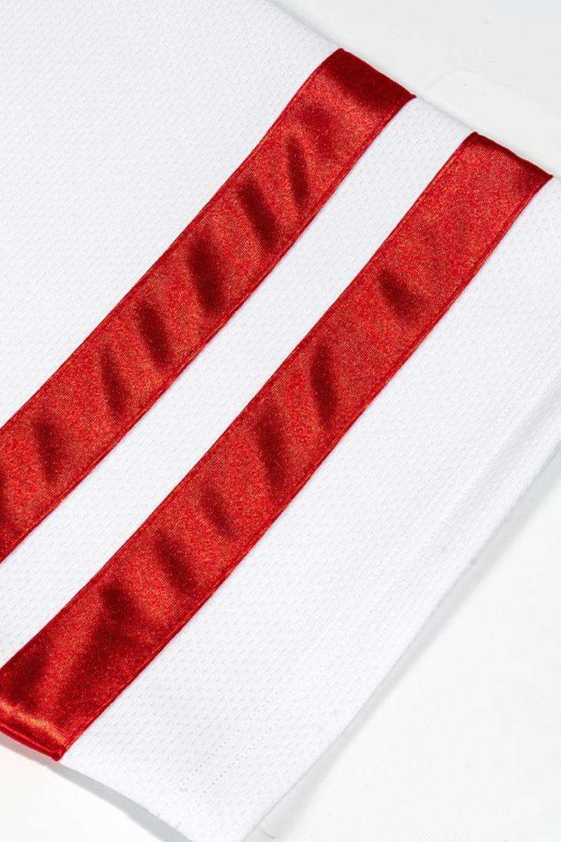 Unisex V-Neck Striped Mesh Athletic Football Jersey Tee