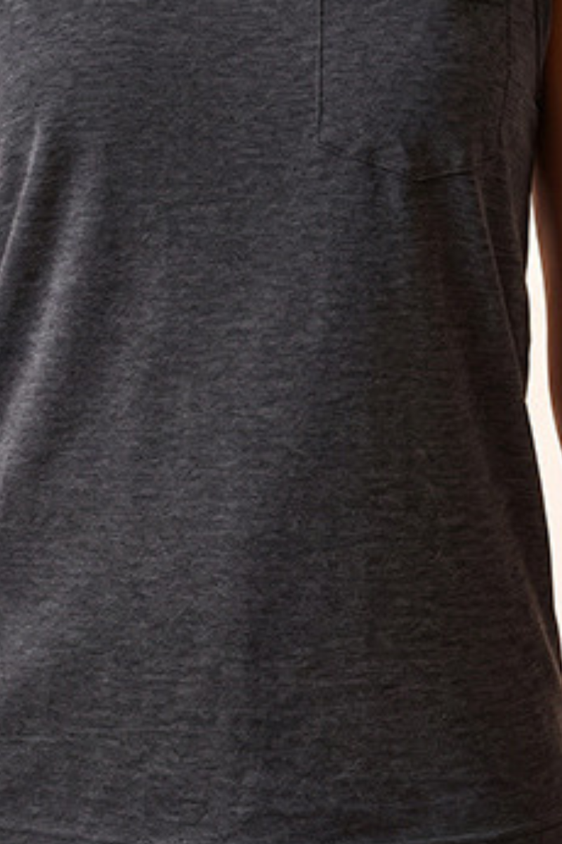 Women's Front Pocket Crew Neck Casual Tank Top