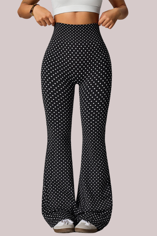 Women's Athletic High Rise Polka Dot Yoga Flare Pant