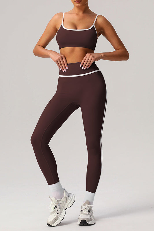 2 Pcs Set High Support Sports Bra + U-shaped waistline Yoga Sports Legging