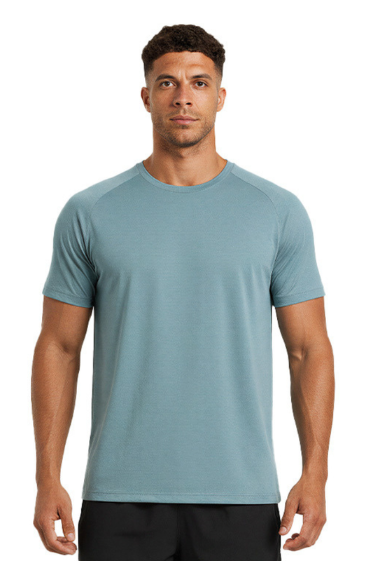 Men's Summer 100% Cotton Crew Neck Quick Dry Sports T-shirt