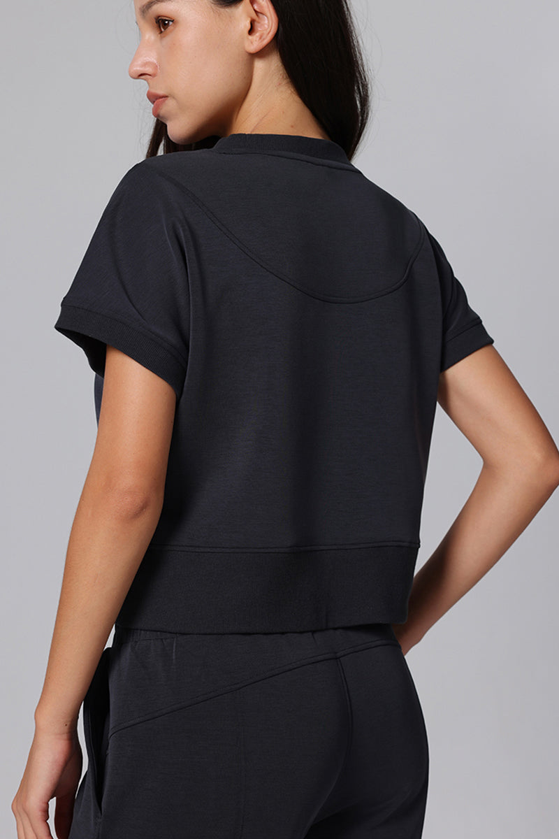 Solid Color Super Soft Air Layer Short-Sleeved Top