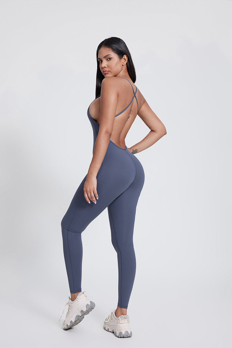 Women'S Cross-Leaky Back Yoga High-Elastic Bodysuit