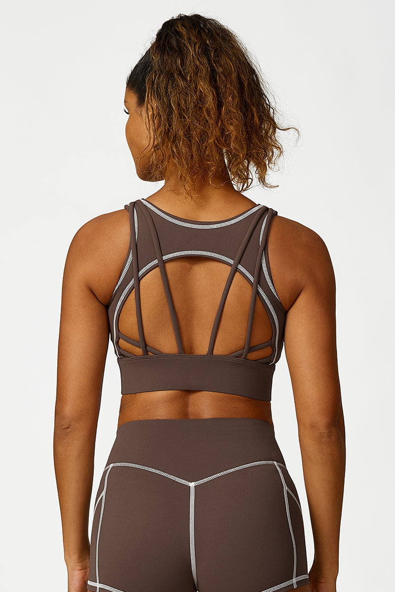 Women'S Color Clash Yoga Sports Bra
