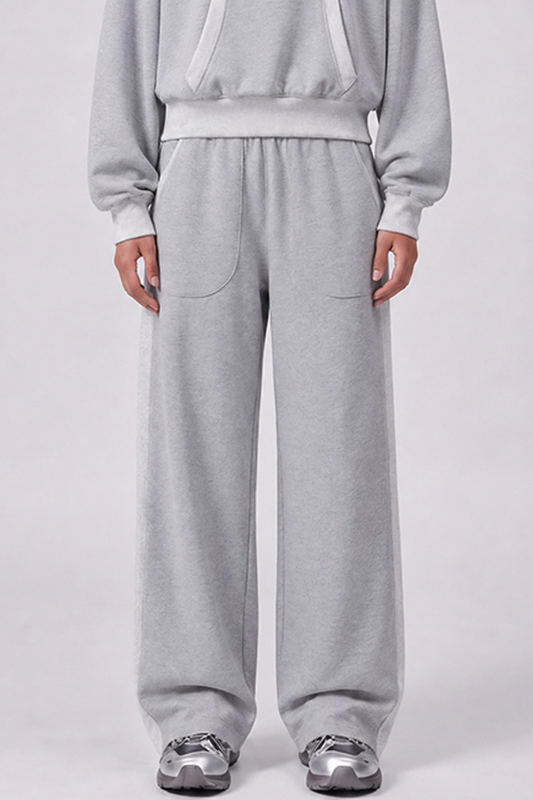 Women's Fall 100% Cotton Contrast-Stitch Caual Sweatpants