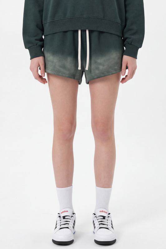 Women's Fall Vintage Gradient Fleece Drawstring Shorts