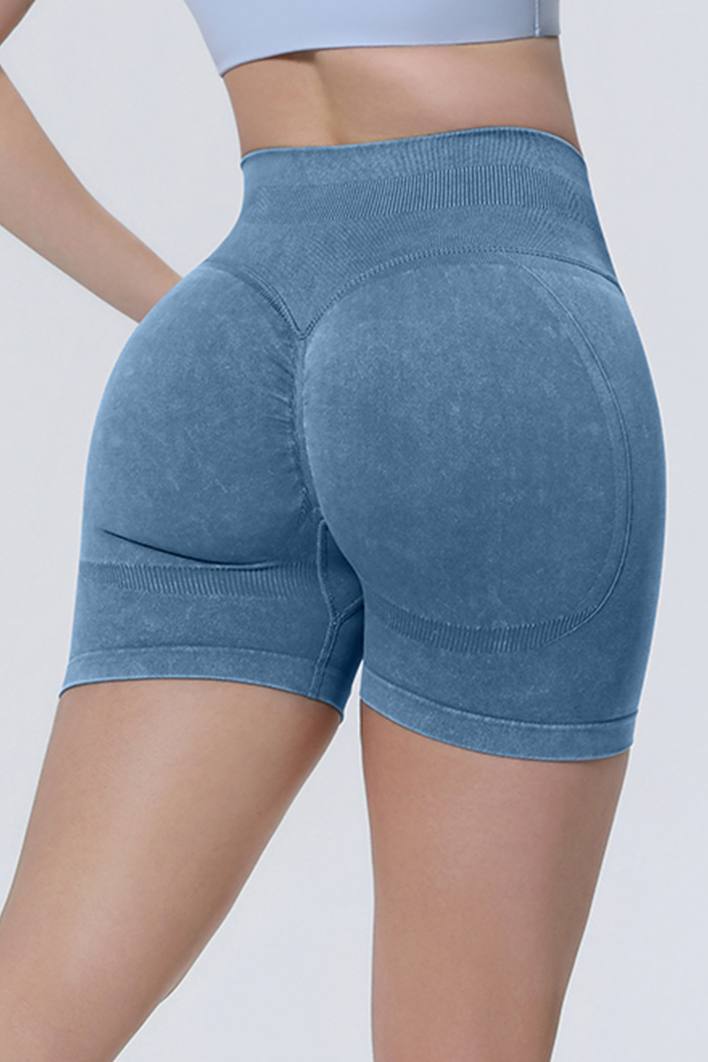Women's Athletic Seamless Washed Pleated Yoga Shorts