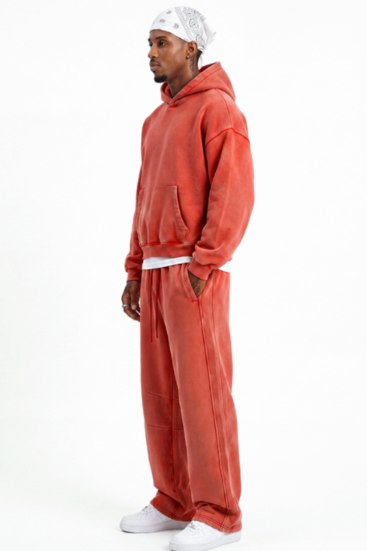 Men's Fall Fleece Sets:Relaxed Hoodie And Sweatpants
