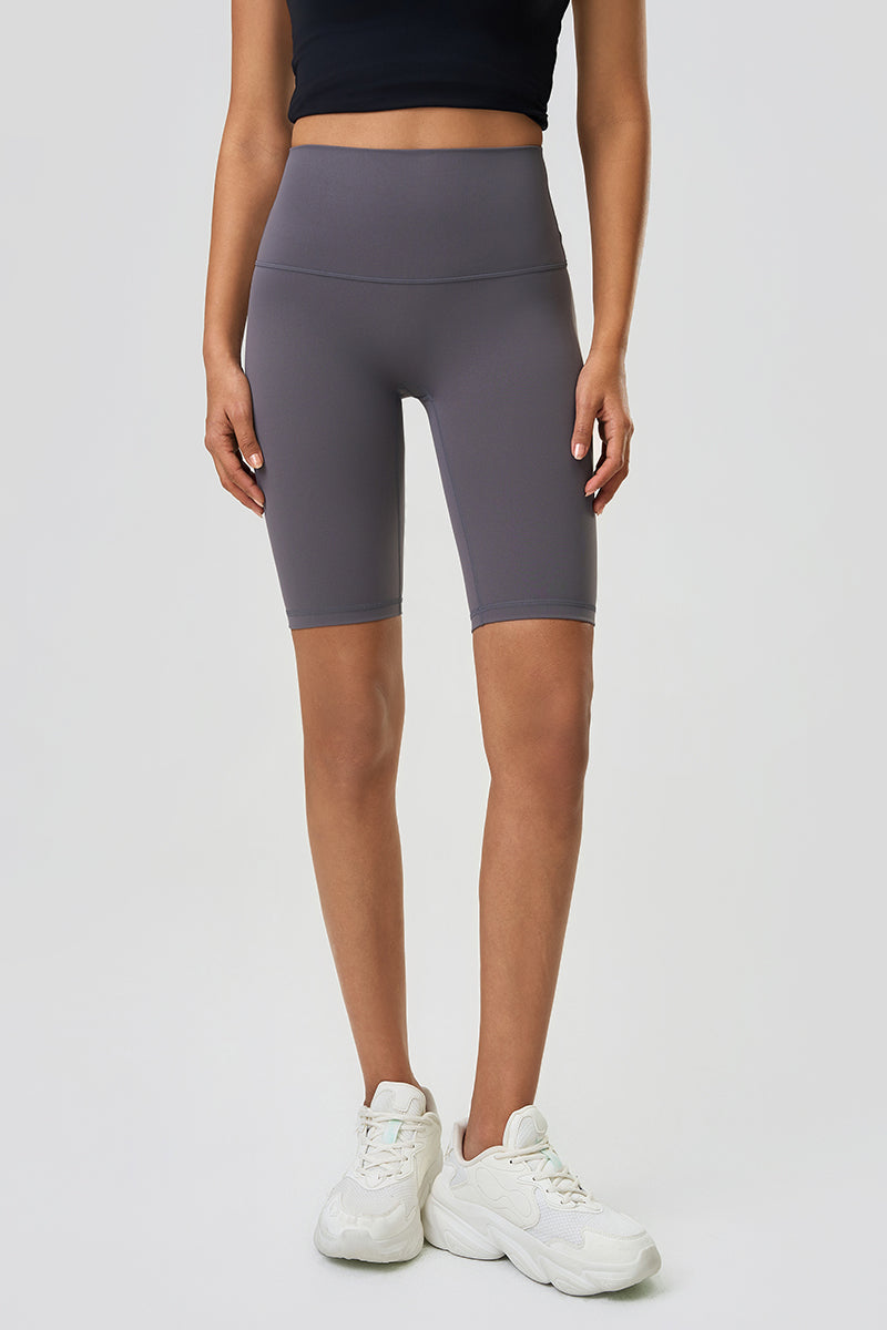 Women High-Rise Hip-Lift Naked-Feel Shaping Yoga Fitness Shorts
