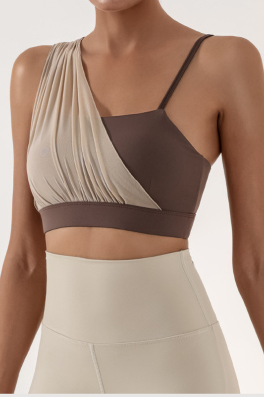 Women's Mesh Splicing Color-Block Quick-Dry Sports Bra