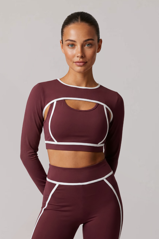 Women's Finger Cuffs Contrast-Line Naked-Feel Sports Shrug