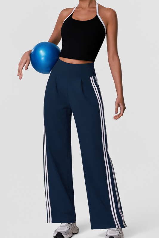 Women's Halterneck Tank Top And Wide Leg Pants Sets