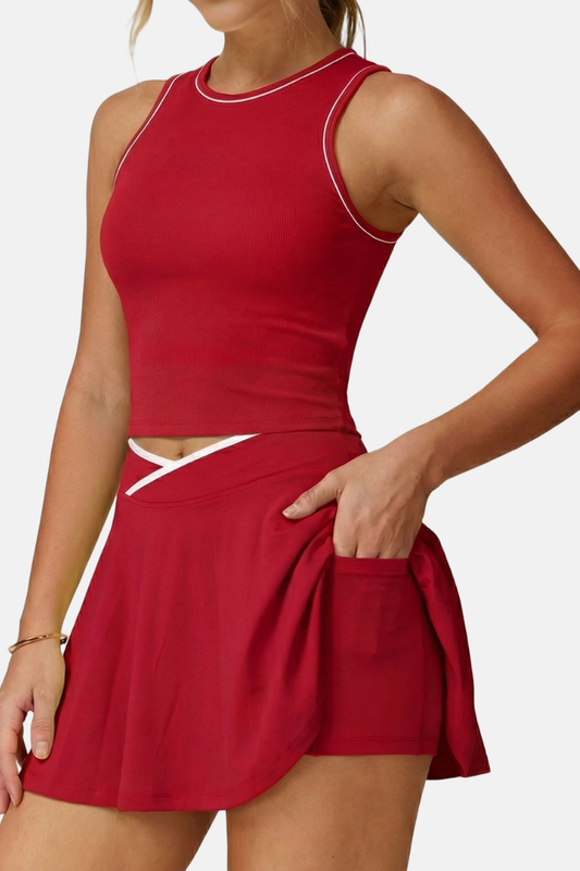 Women's Athletic Set :Tank Top And Skirt