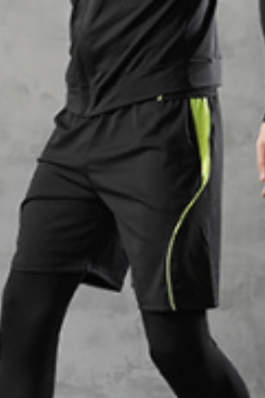 Men's Summer Side Color Block Stripe Breathable Sport Shorts