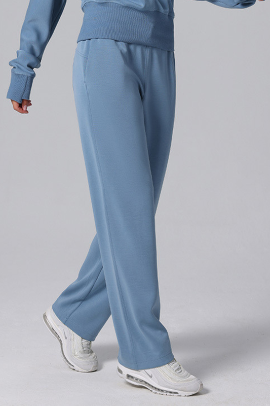 Women's Modal Air Layer Solid Sports Straight-Leg Pants