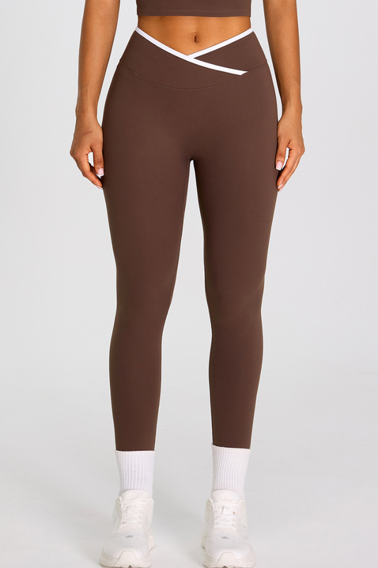 Women's Athletic Cross-Waist High Stretch Yoga Leggings