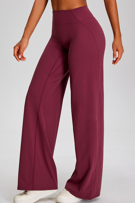 Women's Athletic Flowy Solid Wide Leg Yoga Pants