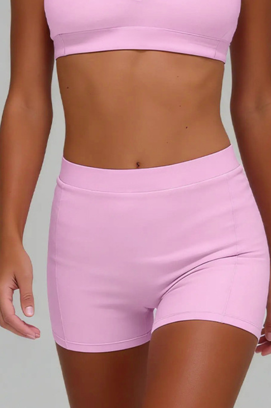 Women's Athletic High-Waist Solid Biker Shorts