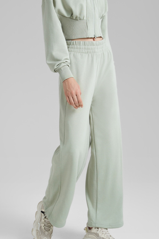 Women's Fall Elastic Waistband Drawstring Hem Straight Leg Pants