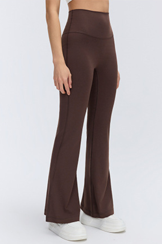 Women's Athletic High-waist Solid Flared Yoga Pants