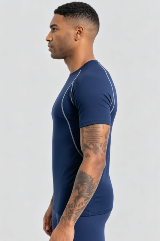 Men's Contrast Breathable Quick Dry Athletic Running T-Shirt