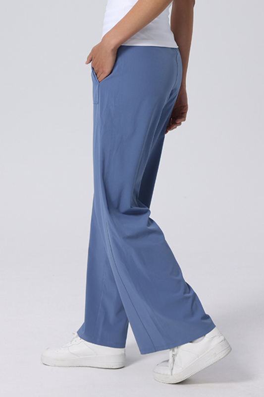 Women's Elastic Waist with Drawstring Wide Leg Sports Pants