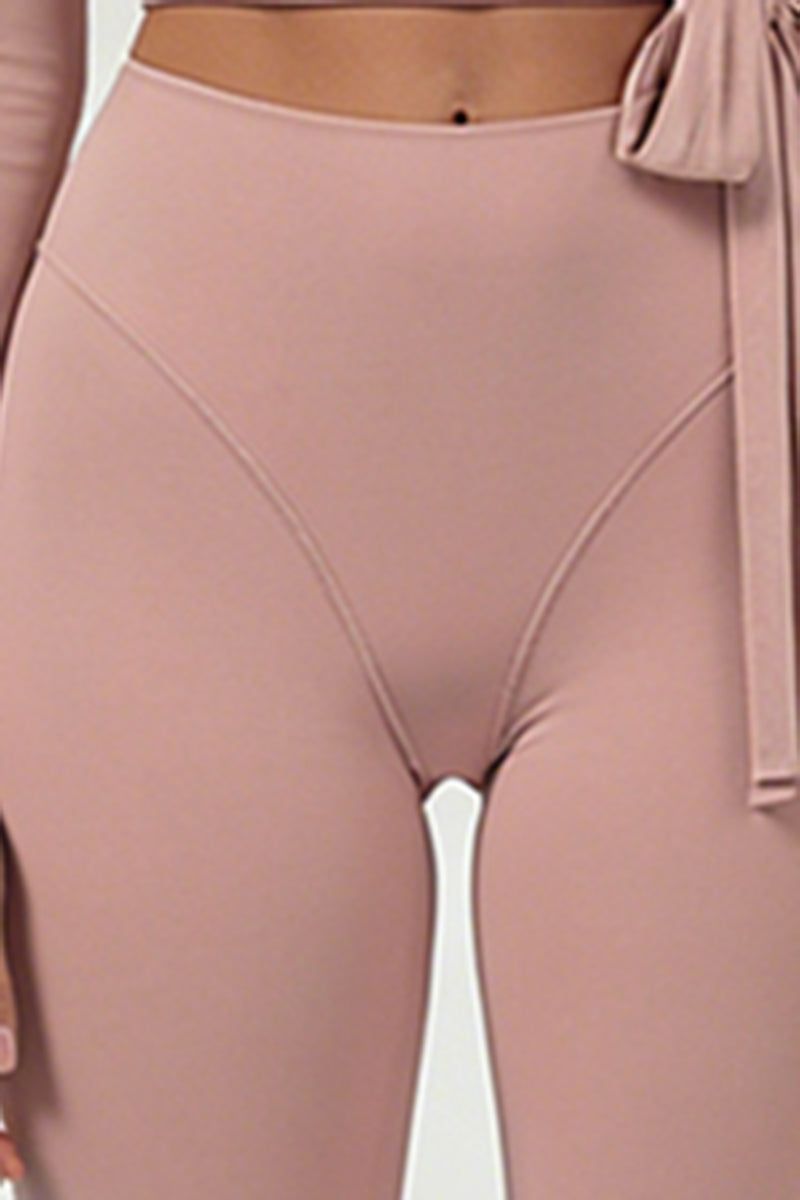 Women's ballet tie crop top and yoga pants set
