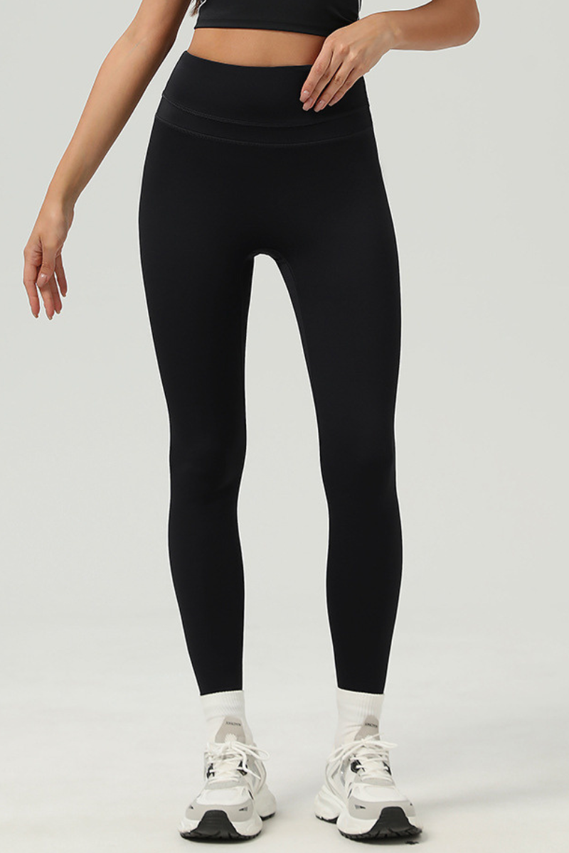 Women's Athletic High Waist No Camel Toe Solid Leggings