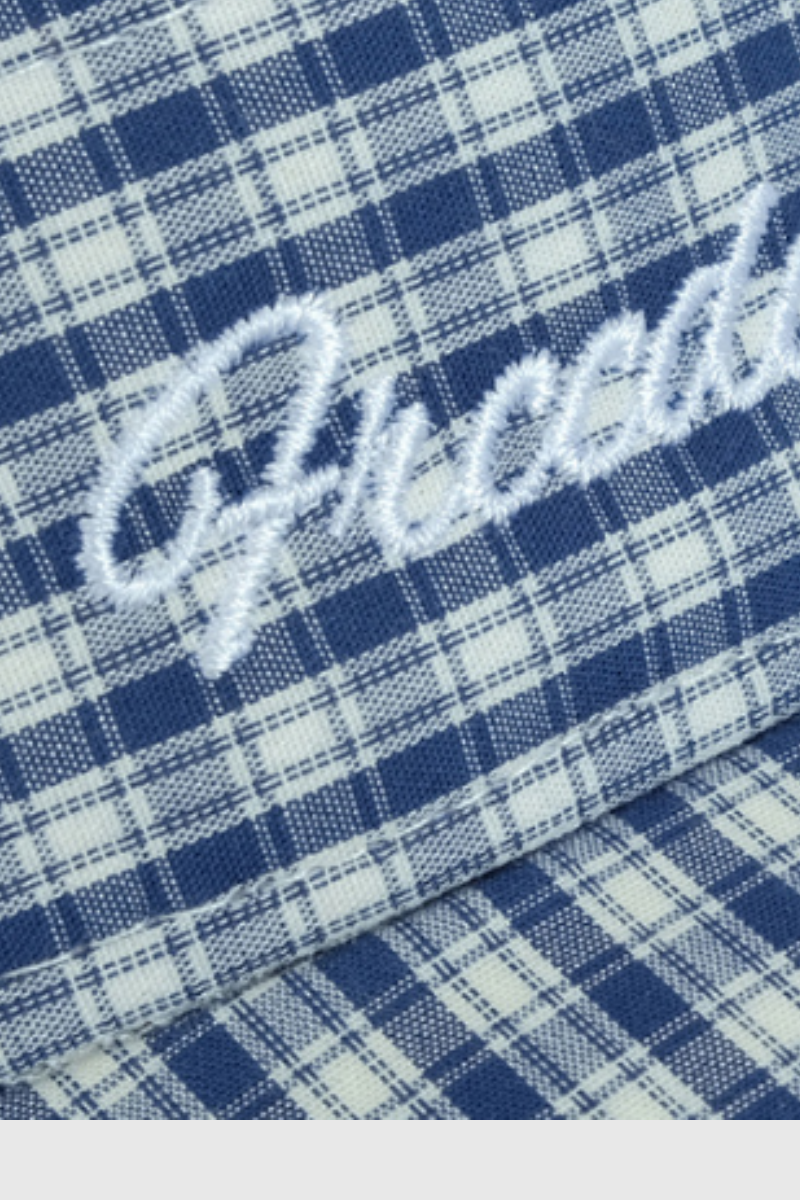 Athletic Plaid Embroidered Sun Visor Vintage Empty Top Cap
