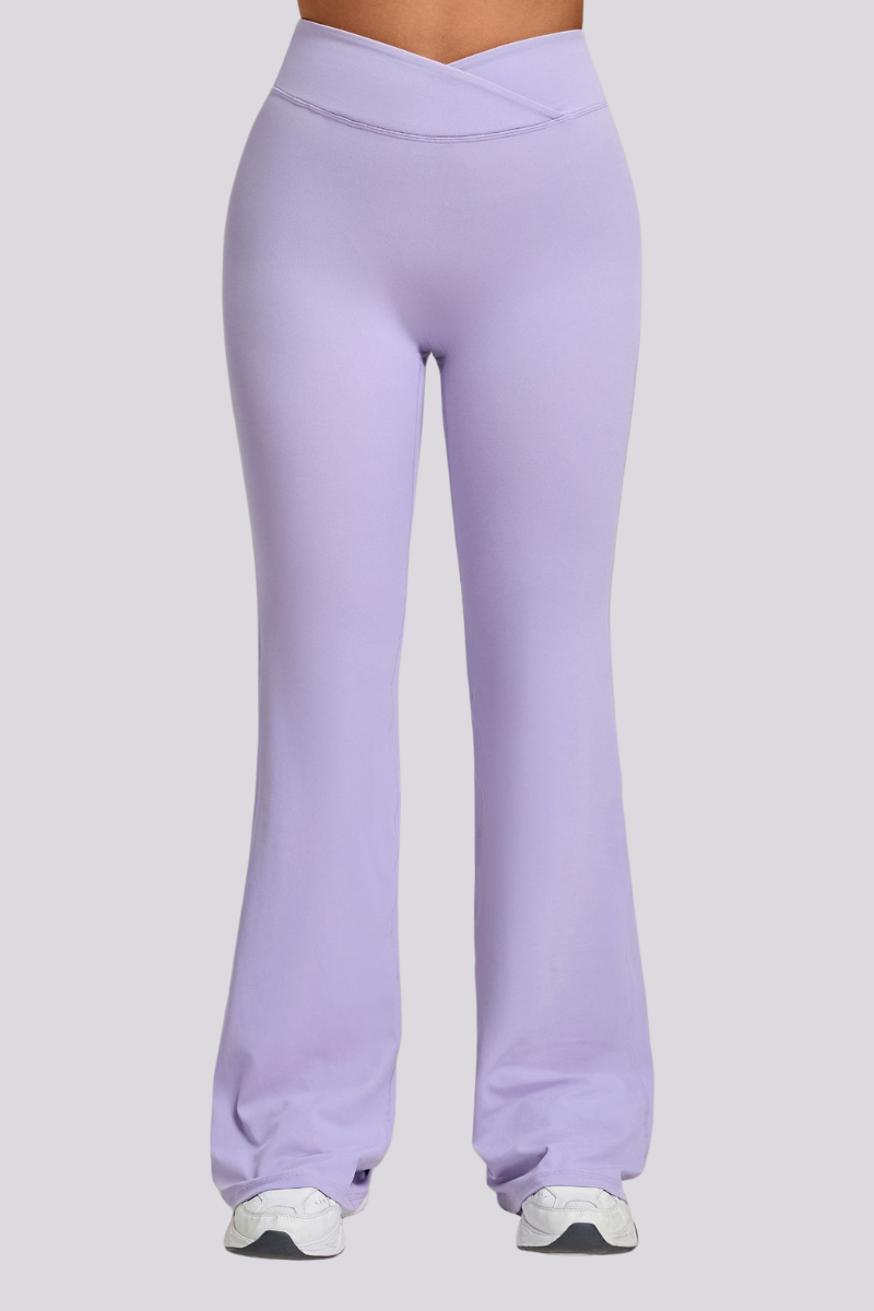 Women's Athletic Naked Feel Cross Waist Yoga Flared Pants