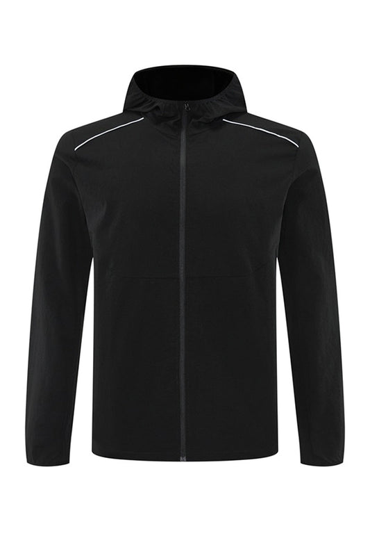 Men Hooded Quick-Dry Water-Resistant Training Workout Running Jacket