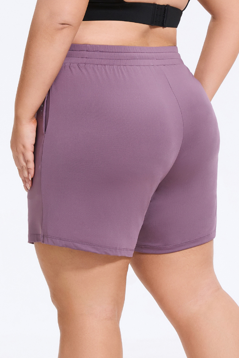 Plus Size Women's Drawstring Waist Loose-Fit Athleisure Shorts