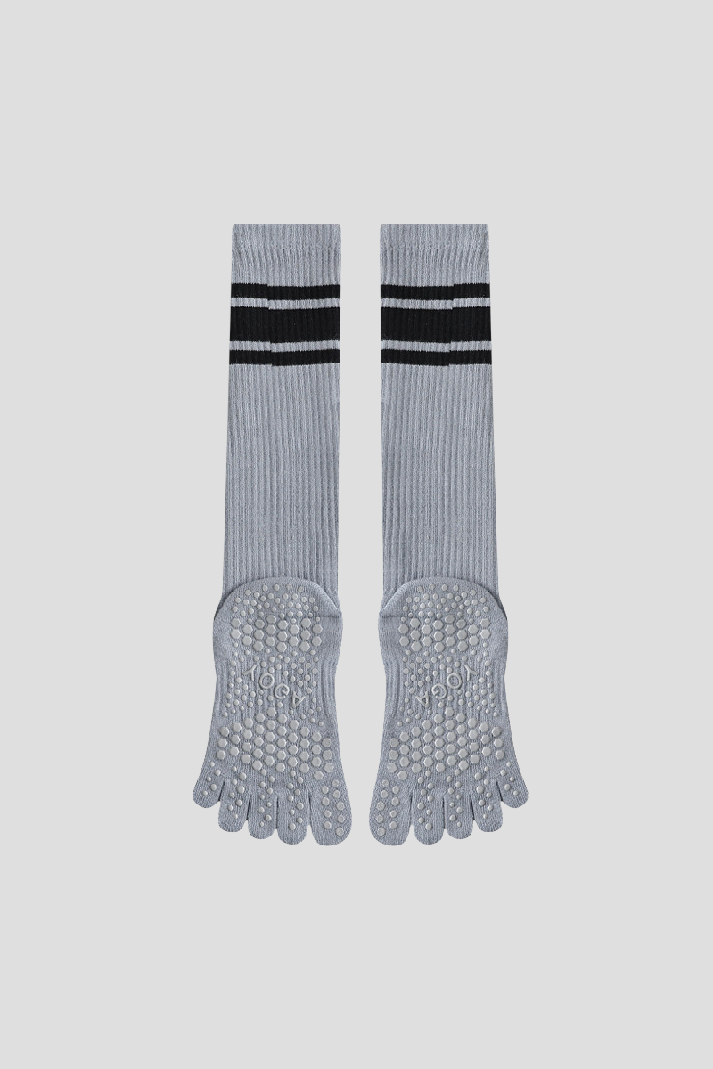 Women's Non-Slip Grip Sole Long Tube Sports Pilates Socks