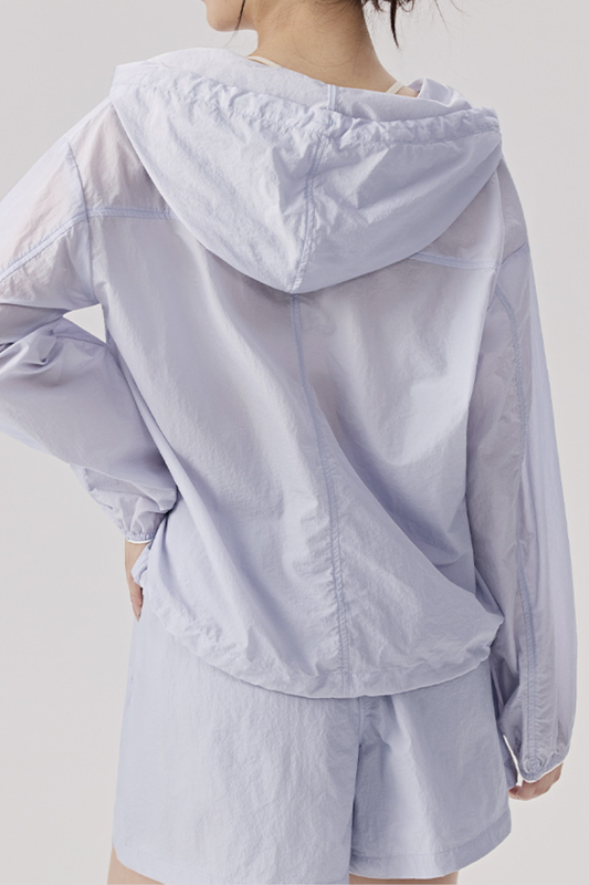 Women's Lightweight Sunscreen Sets:Hoodie And Shorts