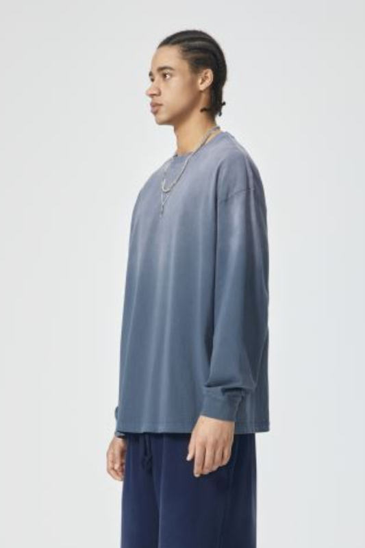 Unisex Fall 100% Cotton Washed Loose Drop Shoulder Pullover