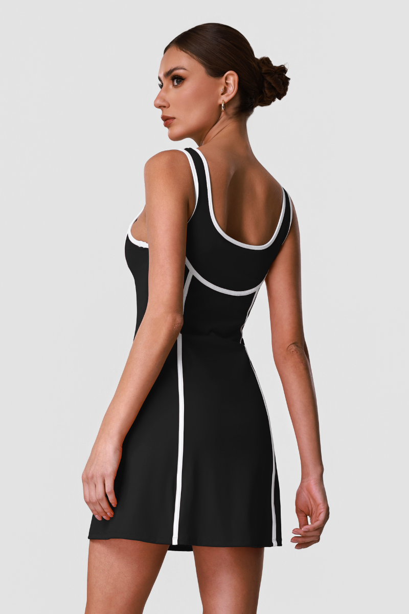Women's Colorblock Slim Removable Pads Anti-Exposure Skirt