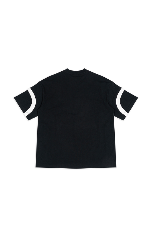 Unisex 100% Cotton Color-Block V-Neck Short-Sleeve T-Shirt